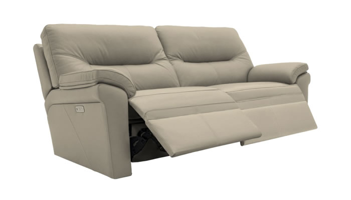 G Plan Seattle Leather 3 Seater Power Double Recliner