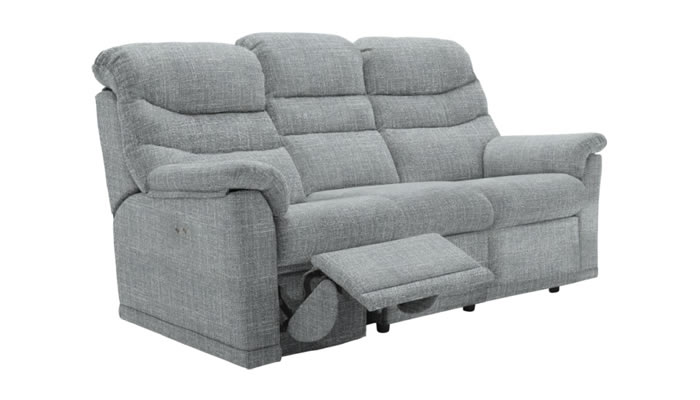 G Plan Malvern Fabric 3 Seater Sofa 3 Cushions Power Single Recliner