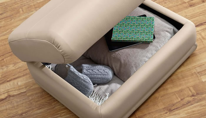 G Plan Malvern Leather Storage Footstool