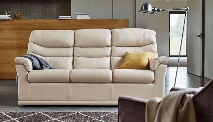 G Plan Malvern Leather 3 Seater Sofa 3 Cushion Manual Double Recliner