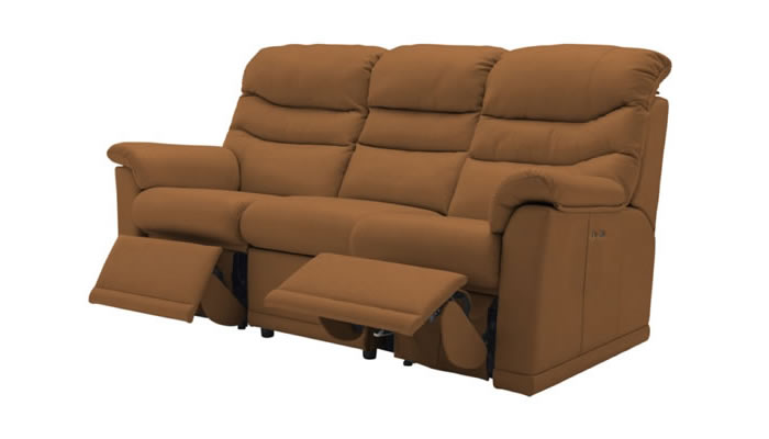 G Plan Malvern Leather 3 Seater Sofa 3 Cushion Power Double Recliner