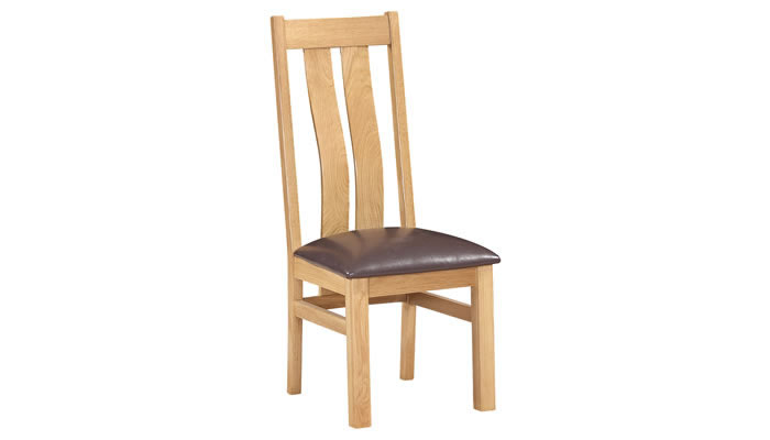 Signature Collection Dorridge Light Oak Dining Chair Brown Seat Pad