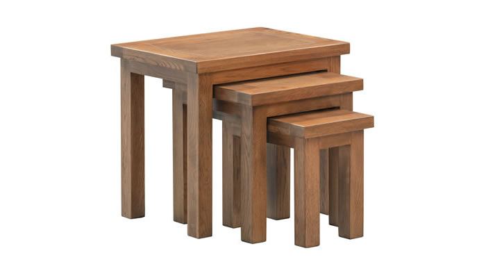 Signature Collection Dorridge Rustic Oak Nest Of Tables