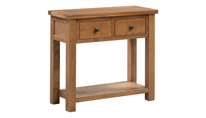 Signature Collection Dorridge Rustic Oak Console Table With 2 Drawers