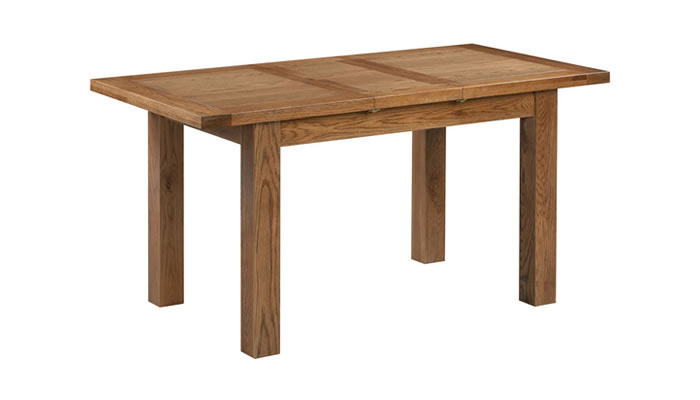 Signature Collection Dorridge Rustic Oak Dining Table With 1 Extension 120-153x80
