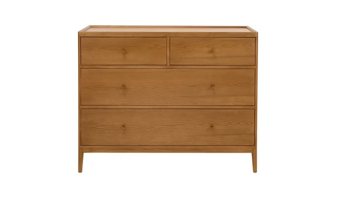 Ercol Salina Bedroom 4 Drawer Wide Chest