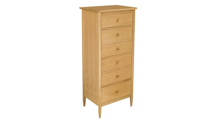 Ercol Teramo Bedroom 6 Drawer Tall Chest