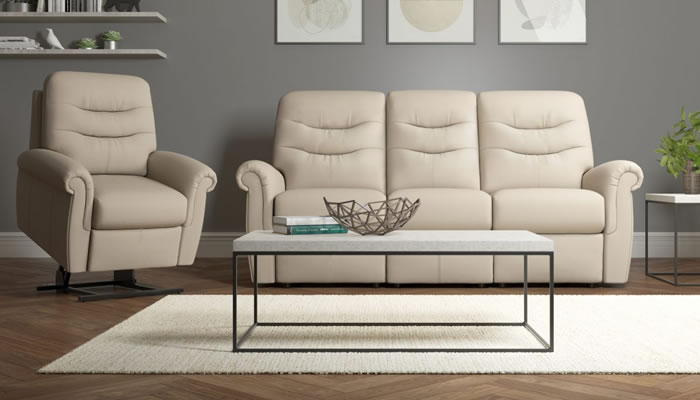 G Plan Holmes Leather 3 Seater Power Single Recliner