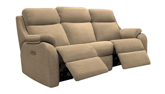G Plan Kingsbury Fabric 3 Seater Curved Sofa Manual DBL Recliner