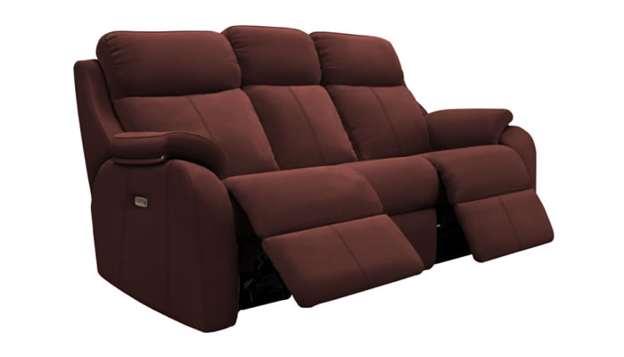 G Plan Kingsbury Leather 3 Seater Power DBL Recliner Headrest Lumbar