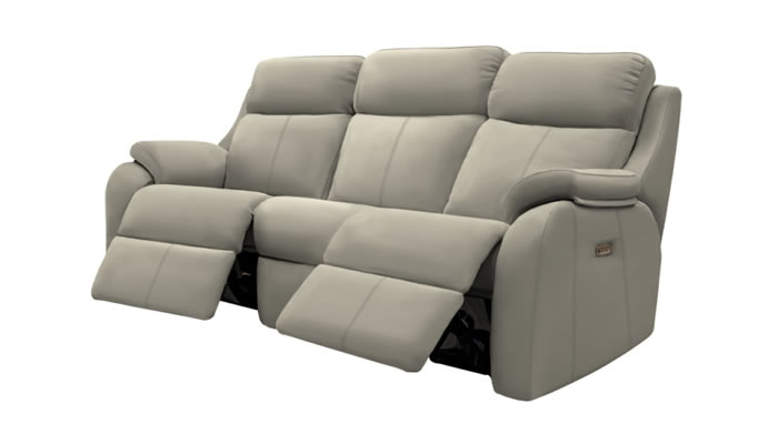 G Plan Kingsbury Leather 3 Seater Curved Sofa Power DBL Recliner