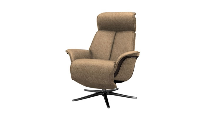 G Plan Oslo Fabric Power Chair Dark Veneered Upholstered Sides