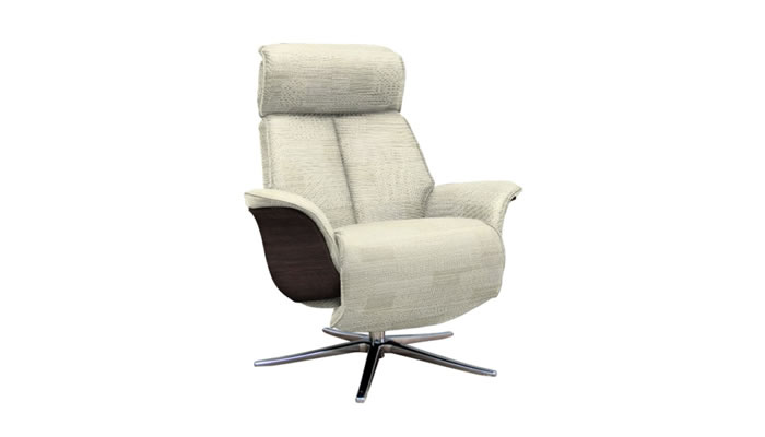 G Plan Oslo Fabric Power Chair Dark Veneered Sides