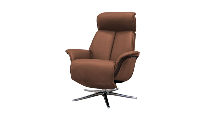 G Plan Oslo Leather Power Chair Veneered Dark Upholstered Sides