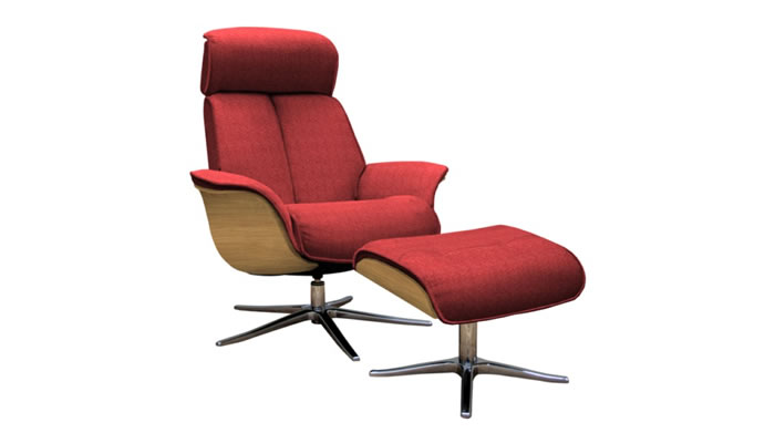 G Plan Lund Fabric Chair & Stool Light Veneered Sides & Stool