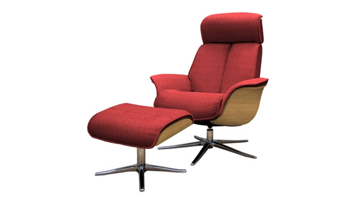 G Plan Lund Fabric Chair & Stool Light Veneered Sides & Stool