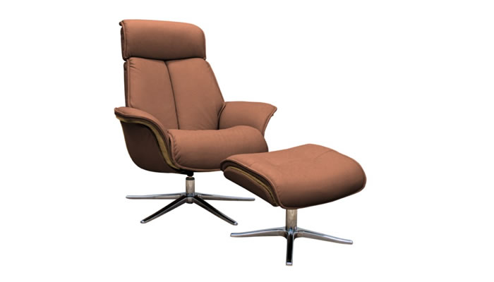 G Plan Lund Leather Chair Light Veneered Upholstered Sides & Stool