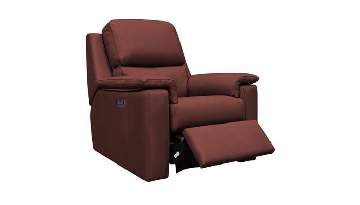 G Plan Harper Leather Chair Power Recliner Headrest Lumbar