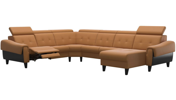 Stressless Anna A3 Leather 6 Seater Corner Sofa Power Recliner Long Seat