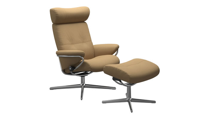 Stressless Berlin Fabric Swivel Recliner Chair (AH) with Stool