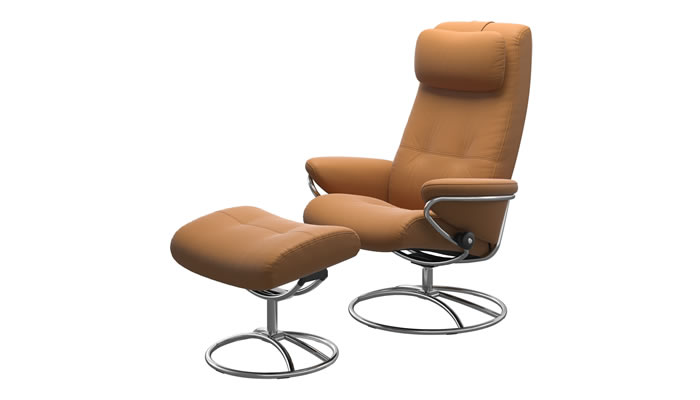 Stressless Berlin Leather Chair Swivel Recliner with Stool (HB)