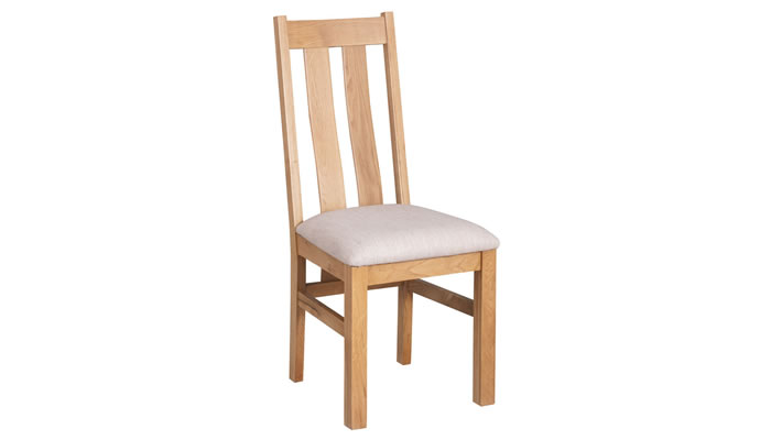 Signature Collection Dorridge Light Oak Dining Chair Beige Seat Pad