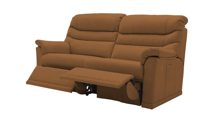 G Plan Malvern Leather 3 Seater Sofa 2 Cushion Power Double Recliner