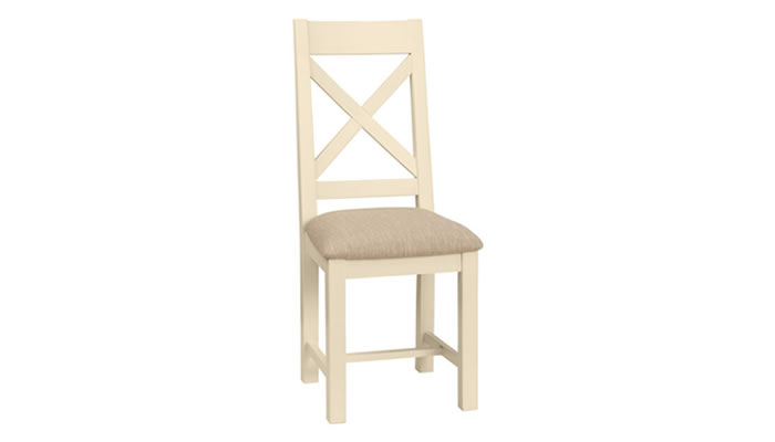Signature Collection Digbeth Painted Cross Back Chair With Fabric Seat