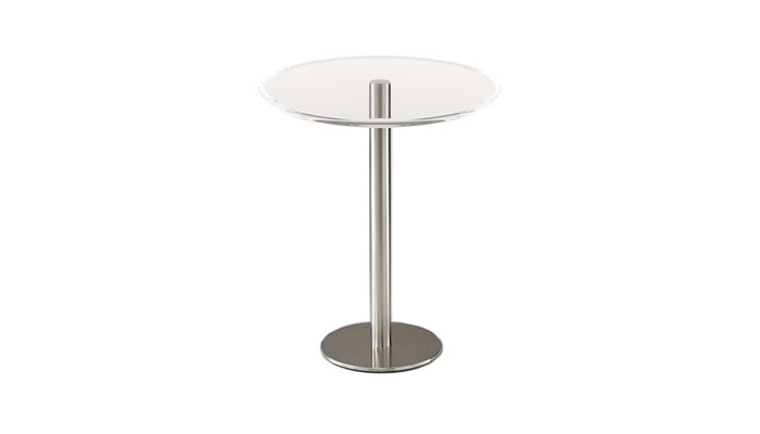 Minsk Circular Bar Stool Table Glass Top