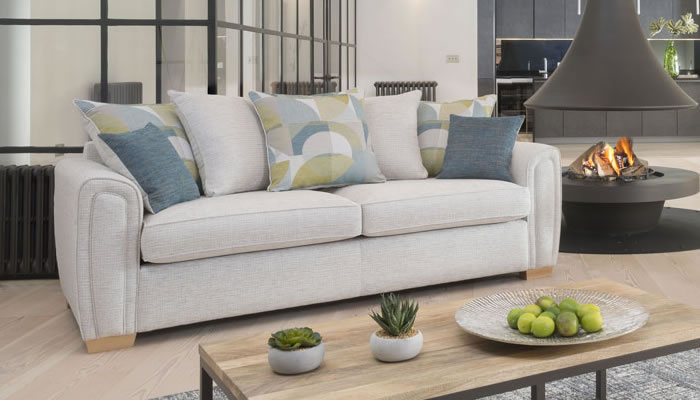 Alstons Memphis Pillow Back 3 Seater Sofa in 7648 Fabric